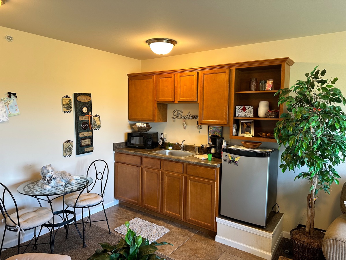 Apartment kitchenette at Prairie Gardens
